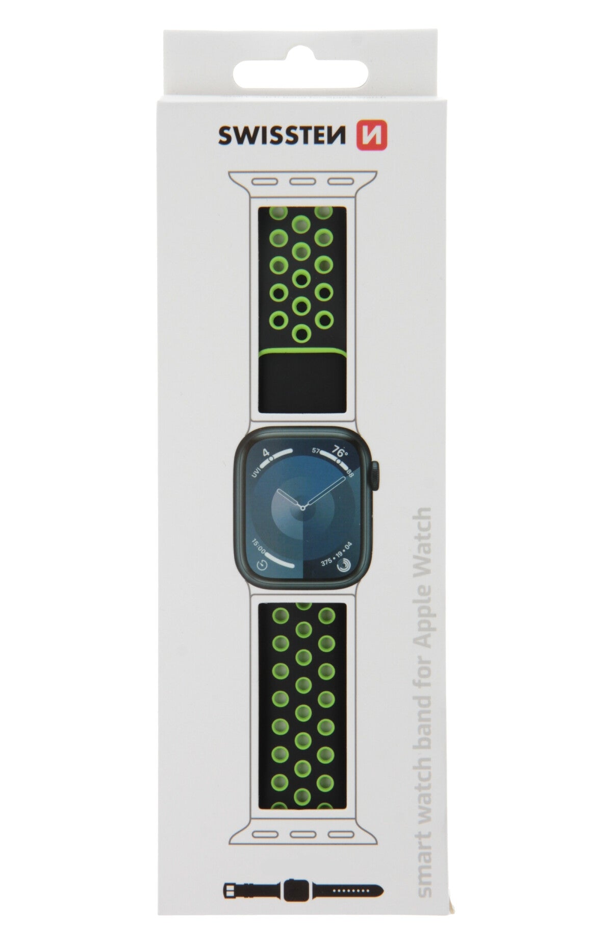 Swissten Sport Silicone Band – Geschikt voor Apple Watch 42/44/45/49 mm – Zwart - mooiprijsje.nl