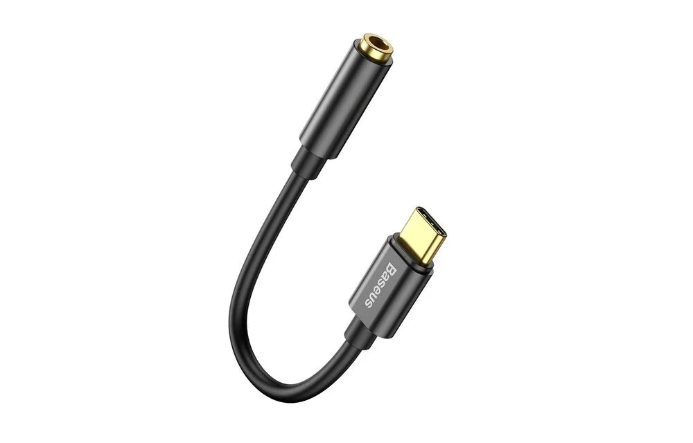 Baseus Type-C Male to 3.5mm Female Adapter L54 Black - mooiprijsje.nl