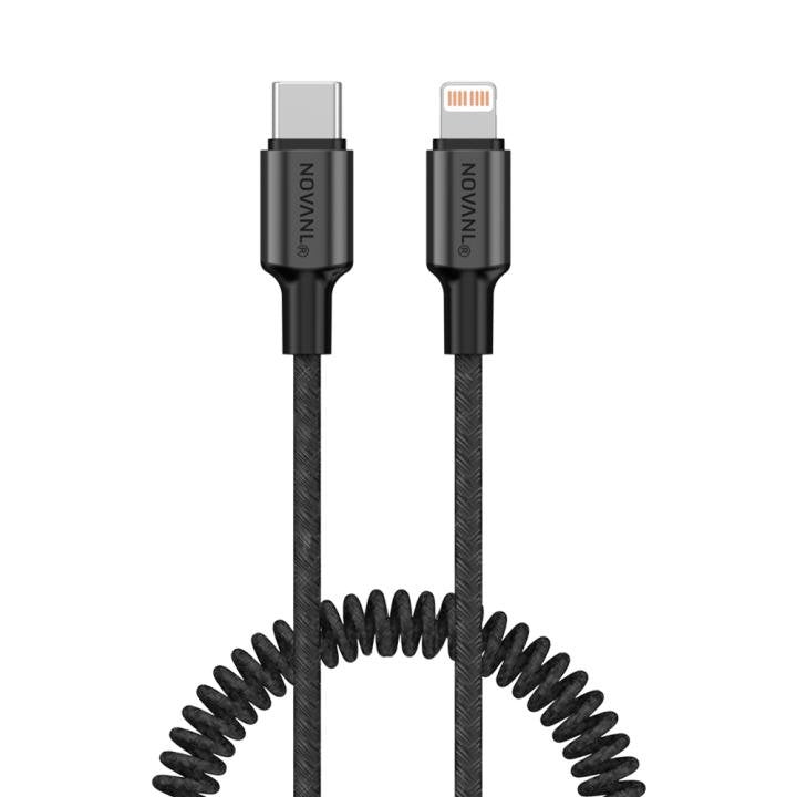 SpeedCharge Spiraalkabel USB-C naar Lightning – 20W Snelladen – 1.5 Meter - mooiprijsje.nl