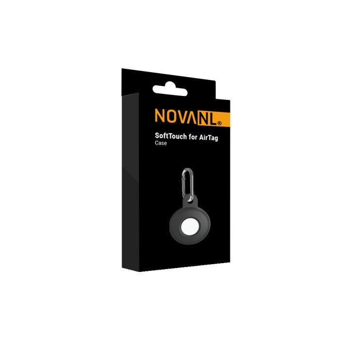 SoftTouch Case – Compatibel met Apple AirTag – Zwart - mooiprijsje.nl