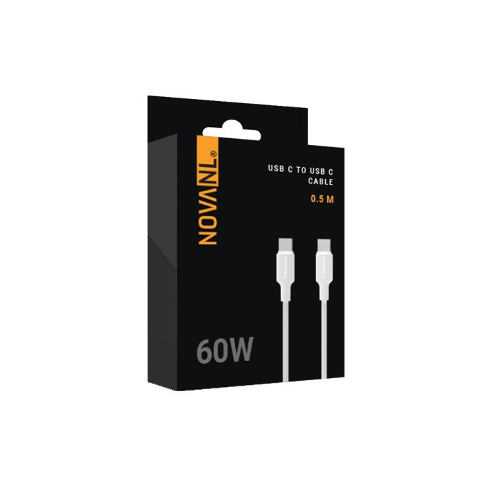 NOVANL SpeedCharge USB-C to USB-C Cable 60W (0.5M) White - mooiprijsje.nl